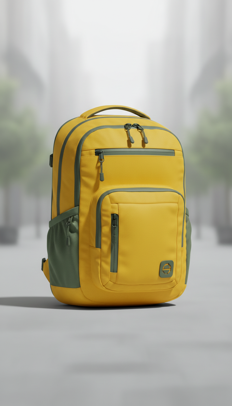 Urban daypack in sunlit yellow