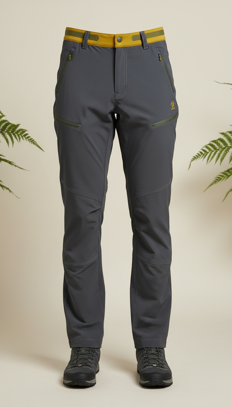 Lightweight hiking pants with bush fern print
