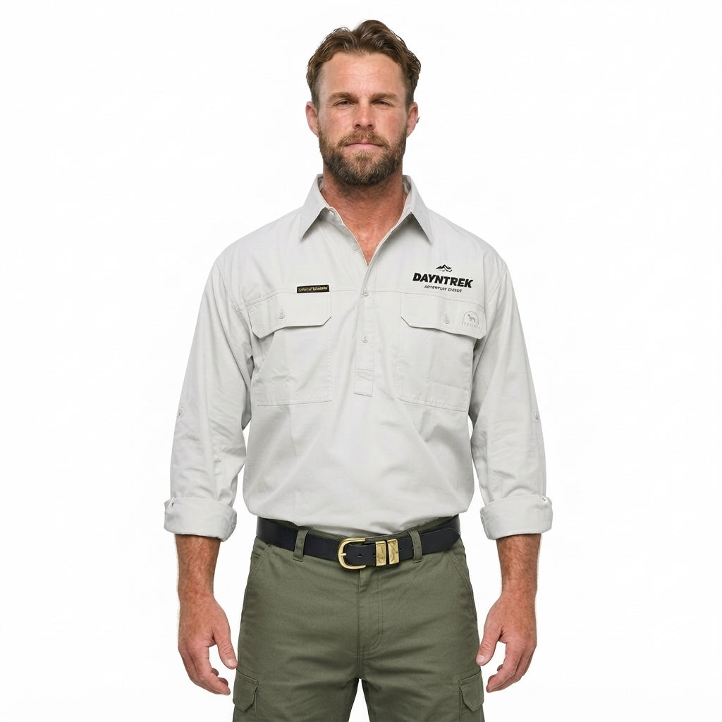 Mens Lightweight Outdoor Shirt - Stone Grey