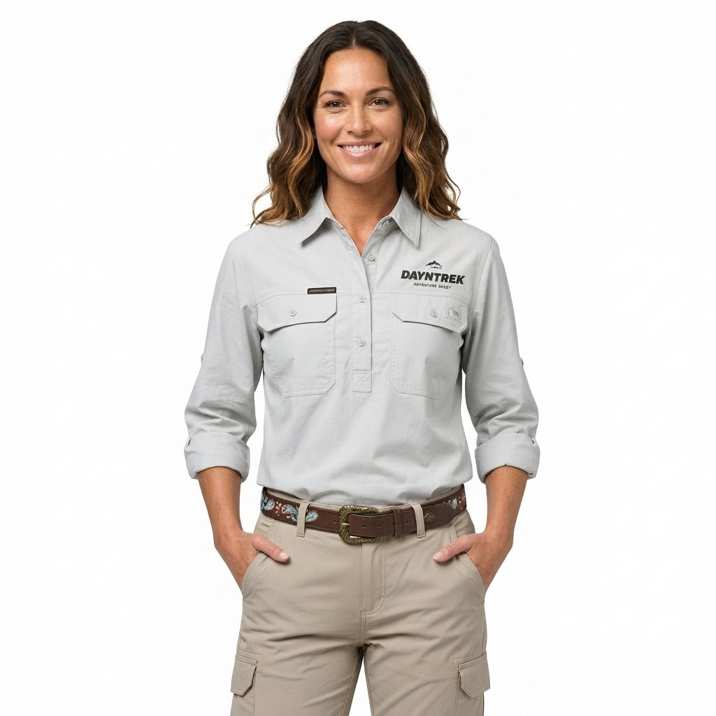 Womens Lightweight Outdoor Shirt - Stone Grey